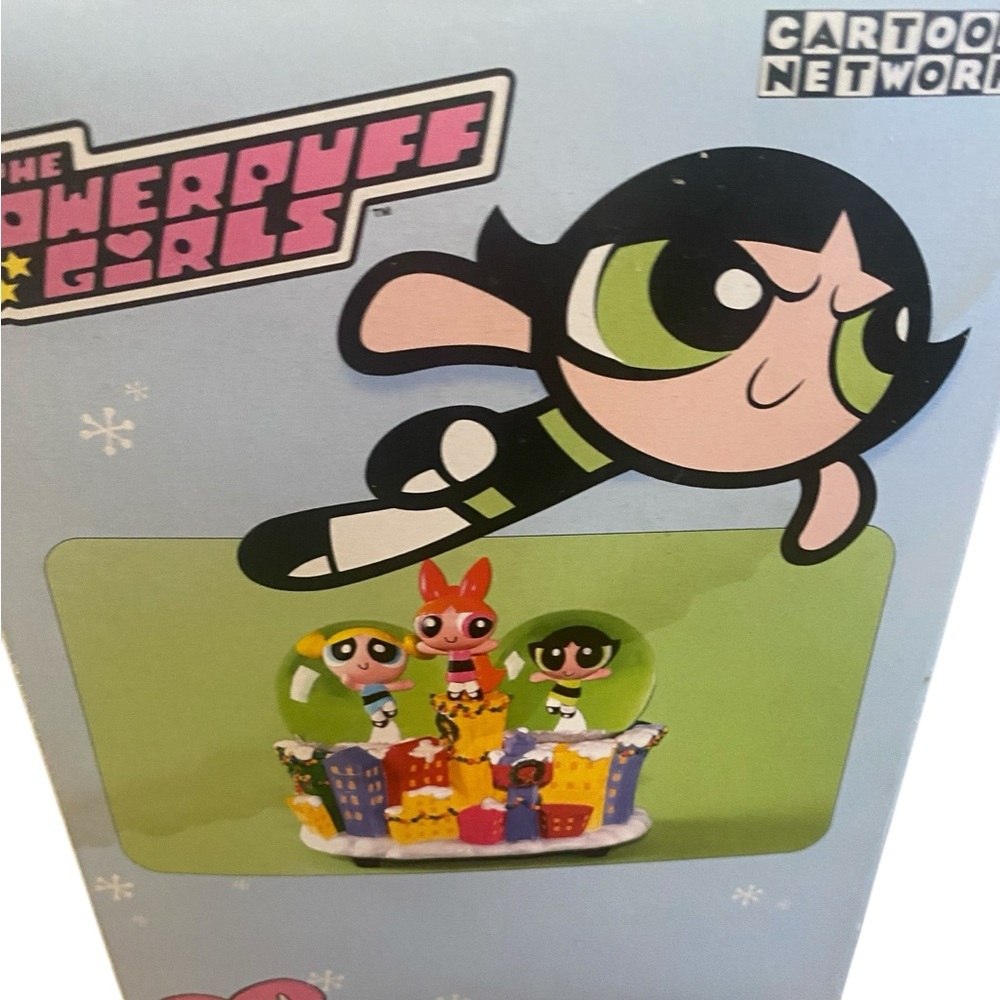 Cartoon Network Powerpuff Girls Musical Holiday Snow globe “Deck The Halls” VTG